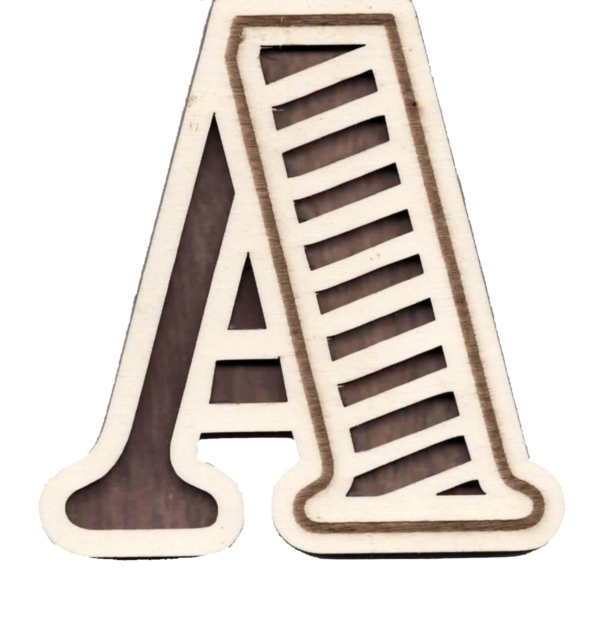 lasergeschnittenes A für Aischgrundlaser